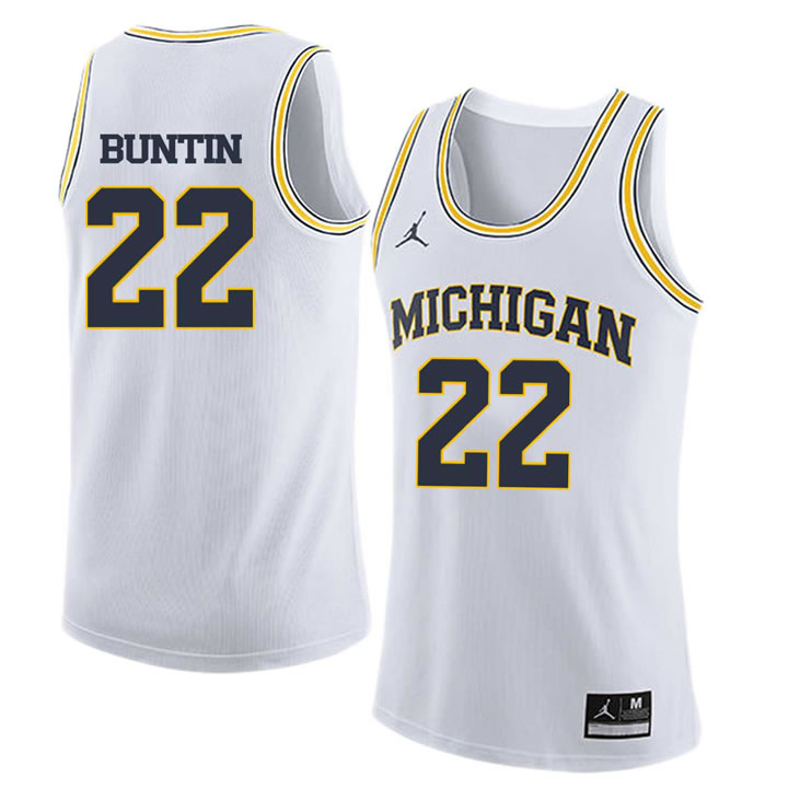 University of Michigan 22 Bill Buntin White College Basketball Jersey Dzhi